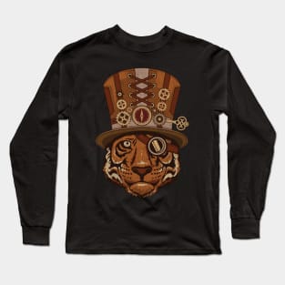 Steampunk Animal Tiger Vintage Art Long Sleeve T-Shirt